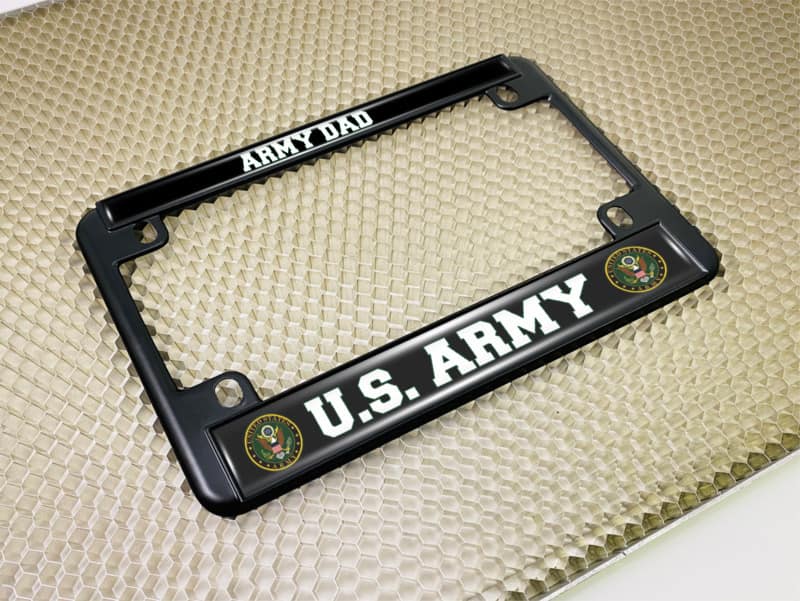 U.S. Army Dad - Motorcycle Metal License Plate Frame